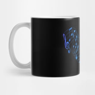 Musical Note On A Staff In Unicorn Gradient Colors Mug